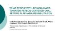 WHAT PEOPLE WITH APHASIA WANT: TOWARDS PERSONCENTERED GOALSETTING IN APHASIA REHABILITATION PowerPoint PPT Presentation