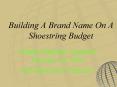 Building A Brand Name On A Shoestring Budget PowerPoint PPT Presentation