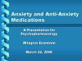 Anxiety and AntiAnxiety Medications PowerPoint PPT Presentation