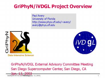 GriPhyNiVDGL Project Overview