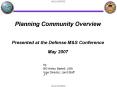 Planning Community Overview Presented at the Defense M PowerPoint PPT Presentation