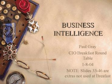 BUSINESS INTELLIGENCE