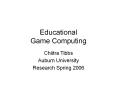 Educational Game Computing PowerPoint PPT Presentation