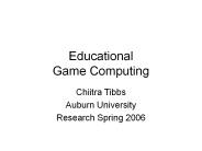 Educational Game Computing