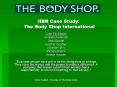 HBR Case Study: The Body Shop International PowerPoint PPT Presentation