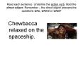 Read each sentence' Underline the action verb' Bold the direct object' Remember the direct object an PowerPoint PPT Presentation