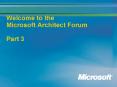 Welcome to the Microsoft Architect Forum Part 3 PowerPoint PPT Presentation