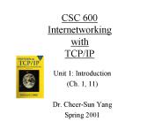 CSC 600 Internetworking with TCP/IP