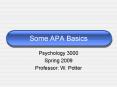 Some APA Basics PowerPoint PPT Presentation