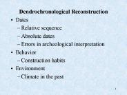 Dendrochronological Reconstruction