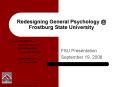 Redesigning General Psychology Frostburg State University PowerPoint PPT Presentation
