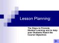 Lesson Planning: PowerPoint PPT Presentation