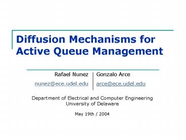 Diffusion Mechanisms for Active Queue Management