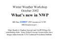 Winter Weather Workshop October 2002 Whats new in NWP PowerPoint PPT Presentation