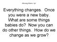 Morning Warm Up Everything changes' Once you were a new baby' What are some things babies do Now you PowerPoint PPT Presentation