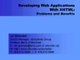 Developing Web Applications With XHTML: Problems and Benefits PowerPoint PPT Presentation