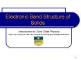 Electronic Band Structure of Solids PowerPoint PPT Presentation