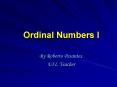ORDINAL NUMBERS II PowerPoint PPT Presentation