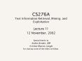 CS276A Text Information Retrieval, Mining, and Exploitation PowerPoint PPT Presentation
