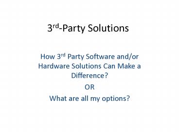 3rdParty Solutions