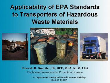 VI Department of Planning and Natural Resources Workshop