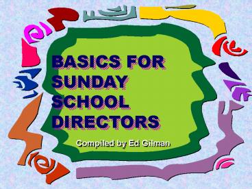 Basics For Sunday School Directors