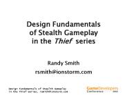 Design Fundamentals of Stealth Gameplay in the Thief series