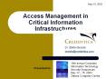 Access Management in Critical Information Infrastructures PowerPoint PPT Presentation