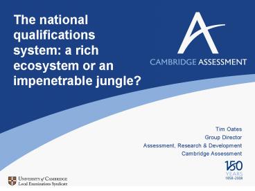 The national qualifications system: a rich ecosystem or an impenetrable jungle