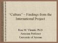 Culture Findings from the International Project PowerPoint PPT Presentation