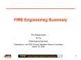FIRE Engineering Summary PowerPoint PPT Presentation