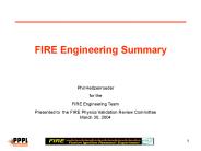 FIRE Engineering Summary