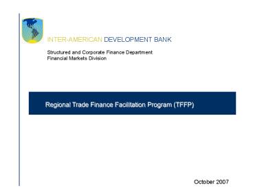 INTERAMERICAN DEVELOPMENT BANK