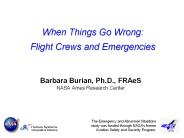 When Things Go Wrong: Flight Crews and Emergencies