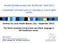 Seminar for Local Health Boards (July - September 2003)  The Welsh Assembly Government and Welsh language in the healthcare sector PowerPoint PPT Presentation