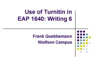Use of Turnitin in EAP 1640: Writing 6