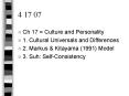Ch 17 Culture and Personality PowerPoint PPT Presentation