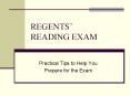 REGENTS READING EXAM PowerPoint PPT Presentation