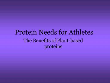 Protein Needs for Athletes