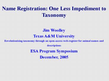 New approaches to the study of biological diversity