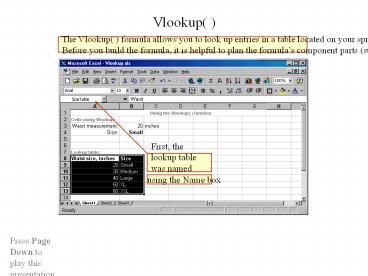 Vlookup( ) presentation | free to view
