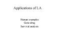 Applications of LA PowerPoint PPT Presentation