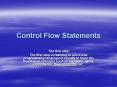 Control Flow Statements PowerPoint PPT Presentation