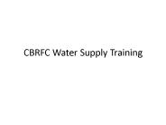 CBRFC Water Supply Training