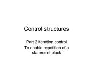 Control structures