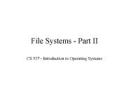 File Systems - Part II