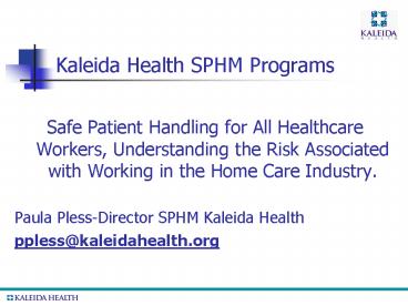 Kaleida Health SPHM Programs