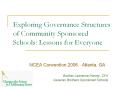 Exploring Governance Structures of Community Sponsored Schools: Lessons for Everyone PowerPoint PPT Presentation