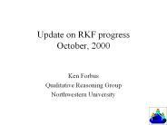 Update on RKF progress October, 2000