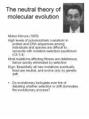 The neutral theory of molecular evolution